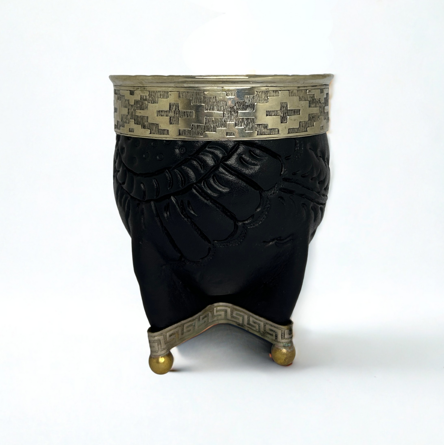 Mate Imperial Exclusivo Base Bolitas Y Cuero Labrado