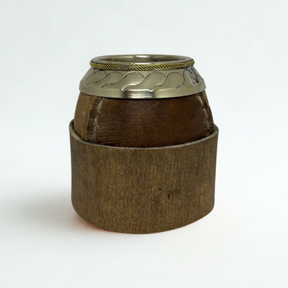 Mate Torpedo Criollo Cincelado Cuero Crudo